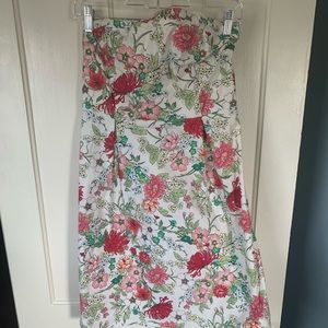 Strapless Floral Dress